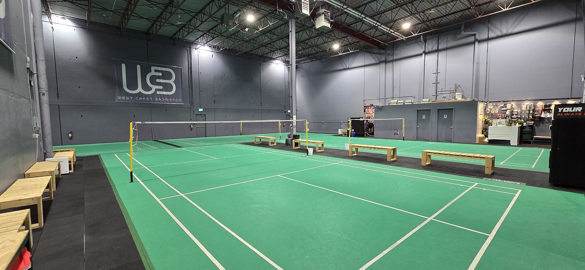 west coast badminton courts over view